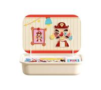 Aimant de puzzle en bois - Jouet de puzzle d'apprentissage préscolaire, breloque de fixation de boîte de rangement, figurines en forme de dessin animé, conception amusante, fournitures pour voyages, e