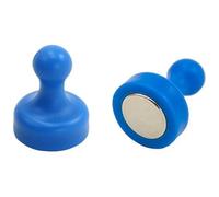 Aimant de Quilles Bleu Haute Puissance pour Réfrigérateur, Bureau, Tableau Blanc, Tableau D'Affichage 19mm dia x 25mm de Haut - Pack de 2