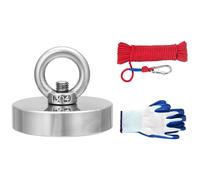 Aimant De Rã©Cupã©Ration De Rã©Cupã©Ration De Pãªche En Nã©Odyme 35-600 Kg Avec Corde De 20 M Et Gants Pour Dã©Tecter Les Trã©Sors Mã©Talliques, 48 Mm