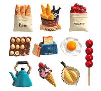 Aimant de Réfrigérateur 10 Pcs,Nourriture Aimant Frigo,Aimants de Réfrigérateur Enfant,Magnet Frigo,Aimants de Frigo 3D Dessin Animé de Réfrigérateur,pour Réfrigérateur,Tableau Blanc,Micro-Ondes