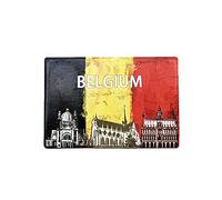 Aimant de réfrigérateur 3D avec drapeau de la Belgique - Cadeau souvenir fait à la main - Décoration de la maison et de la cuisine - Collection d'aimants de réfrigérateur Belgique