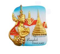 Aimant de réfrigérateur 3D Bangkok Thaïlande - Souvenir touristique - Collection cadeau - Décoration de maison et de cuisine