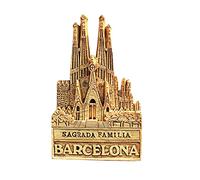 Aimant de réfrigérateur 3D Barcelone en résine fait à la main avec Sagrada Familia