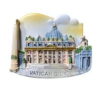 Aimant de réfrigérateur 3D Basilique Saint-Pierre Cité du Vatican Décoration magnétique pour réfrigérateur Collection artisanale