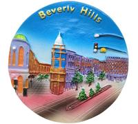 Aimant de réfrigérateur 3D Beverly Hills Los Angeles USA - Souvenir de voyage - Décoration de réfrigérateur - Aimant peint à la main