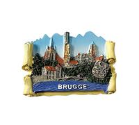 Aimant de réfrigérateur 3D Bruges Belgique - Cadeau souvenir - En résine - Fait à la main