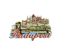 Aimant de réfrigérateur 3D Budapest Hongrie - Souvenirs de voyage en résine - Fait à la main - Décoration de maison et de cuisine - Cadeau de collection Budapest