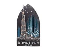 Aimant de réfrigérateur 3D Burj Khalifa Tour de Dubaï Émirats arabes unis Cadeau souvenir pour réfrigérateur Décoration de maison et de cuisine Autocollant magnétique pour réfrigérateur Dubaï (Noir)