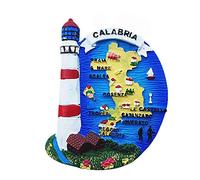 Aimant de réfrigérateur 3D Calabre Italie - Cadeau de voyage - Décoration de maison ou de cuisine