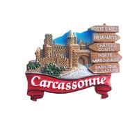 Aimant de réfrigérateur 3D Carcassonne France pour réfrigérateur souvenir en résine