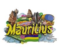 Aimant de réfrigérateur 3D de l'île Maurice - Souvenir touristique - Décoration de réfrigérateur - Collection artisanale