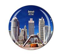 Aimant de réfrigérateur 3D Detroit USA - Souvenir de voyage - Cadeau de décoration de cuisine ou de maison