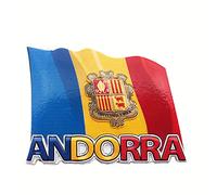 Aimant de réfrigérateur 3D Drapeau national de l'Andorre - Souvenir de voyage - Collection cadeau - Décoration de maison et de cuisine - Aimant de réfrigérateur Andorra