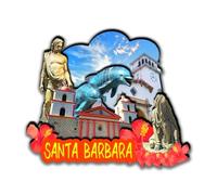 Aimant de réfrigérateur 3D en bois Santa Barbara California USA Souvenir de ville souvenir de voyage pour réfrigérateur fait à la main Artisanat magnétique Stickers pour réfrigérateur Décoration de