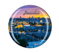Aimant de réfrigérateur 3D en cristal de Jérusalem Israël pour réfrigérateur