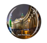 Aimant de réfrigérateur 3D en cristal de Saint Petersbourg - Souvenir touristique de la Russie