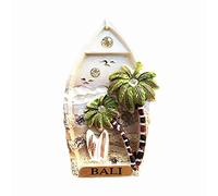 Aimant de réfrigérateur 3D en forme de bateau de Bali en Indonésie - Cadeau souvenir - Fait à la main - Décoration de maison et de cuisine
