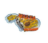Aimant de réfrigérateur 3D en forme de carte de l'île de Malte - Souvenir de voyage méditerranéen - Décoration de maison et de cuisine