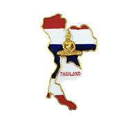 Aimant de réfrigérateur 3D en forme de carte de Thaïlande - Cadeau souvenir - Résine - Fait à la main - Décoration de maison et de cuisine