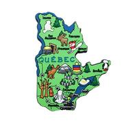 Aimant de réfrigérateur 3D en forme de carte du Québec et du Canada