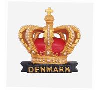 Aimant de réfrigérateur 3D en forme de couronne royale du Danemark - Cadeau souvenir pour la maison et la cuisine - Décoration magnétique pour réfrigérateur