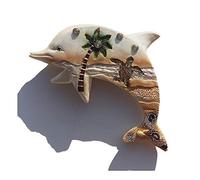 Aimant de réfrigérateur 3D en forme de dauphin Boracay Maldives Bali Jamaïque souvenir touristique Cadeau de décoration de la maison ou de la cuisine Sticker magnétique Motif paysage océan