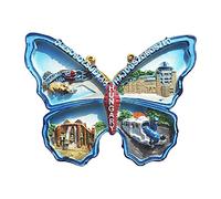 Aimant de réfrigérateur 3D en forme de papillon de la Hongrie - Souvenirs touristiques - Décoration de maison et de cuisine