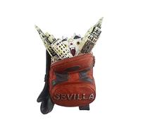 Aimant de réfrigérateur 3D en forme de sac Seville Espagne - Cadeau souvenir - En résine - Fait à la main - Collection de décoration pour la maison et la cuisine