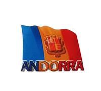 Aimant de réfrigérateur 3D en résine faite à la main avec drapeau d'Andorre