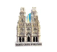 Aimant de réfrigérateur 3D en résine faite à la main avec motif de la cathédrale Sainte Croix d'Orléans