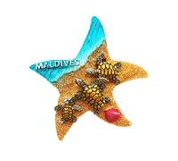 Aimant de réfrigérateur 3D étoile de mer Maldives - Cadeau souvenir en résine