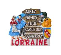 Aimant de réfrigérateur 3D France Lorraine en résine fait à la main pour la maison et la cuisine