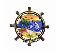 Aimant de réfrigérateur 3D Gouvernail des Philippines - Cadeau souvenir - Fait à la main - Décoration de la maison et de la cuisine