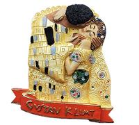 Aimant de réfrigérateur 3D Kiss célèbre peinture de Gustav Klimt Vienne Autriche Souvenir Décoration de maison et de cuisine Aimant de réfrigérateur Autriche