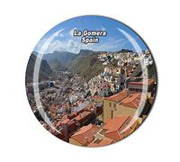 Aimant de réfrigérateur 3D La Gomera en verre de cristal pour touriste, souvenir de voyage, idée cadeau, décoration de la maison ou de la cuisine