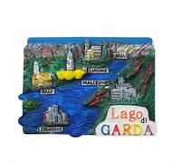 Aimant de réfrigérateur 3D Lac de Garde Venise Milan Italie Souvenir de voyage Décoration de réfrigérateur Magnétique Autocollant Craft Collection