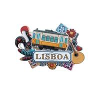 Aimant de réfrigérateur 3D Lisbonne Portugal souvenir national voyage spécialité cadeau maison et cuisine artisanat résine artisanat autocollants magnétiques souvenirs touristiques cadeau de voyage