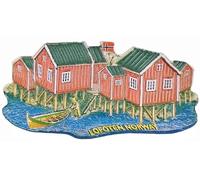 Aimant de réfrigérateur 3D Lofoten Iles Norvège - Souvenir touristique - Décoration de réfrigérateur - Collection artisanale