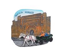 Aimant de réfrigérateur 3D Marrakech Maroc souvenir souvenir de voyage pour la maison, la cuisine, le réfrigérateur, la décoration de réfrigérateur