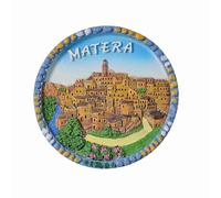 Aimant de réfrigérateur 3D Matera Basilicate Italie souvenir de voyage décoration de réfrigérateur résine peinte à la main collection artisanale