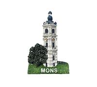 Aimant de réfrigérateur 3D Mons Belgique, cadeau souvenir fait à la main, décoration de la maison et de la cuisine