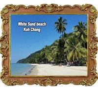 Aimant de réfrigérateur 3D Motif plage de sable blanc KOH Chang Thaïlande