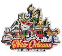 Aimant de réfrigérateur 3D New Orleans États-Unis d'Amérique - Souvenir touristique - Décoration de réfrigérateur - Collection artisanale