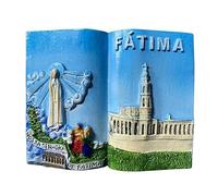 Aimant de réfrigérateur 3D Notre-Dame de Fatima Église catholique du Portugal - Souvenir de voyage - Décoration magnétique pour réfrigérateur - Collection artisanale