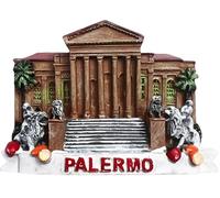 Aimant de réfrigérateur 3D Palerme Sicile Italie Souvenir touristique Décoration de réfrigérateur Aimant peint à la main Artisanat