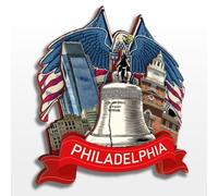 Aimant de réfrigérateur 3D Philadelphie Pennsylvanie USA Amérique en bois Souvenirs de voyage faits à la main pour réfrigérateur Autocollants de décoration d'intérieur Collection Cadeau