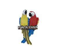 Aimant de réfrigérateur 3D Punta Cana Dominica Perroquet autocollant de voyage souvenir de la maison et de la cuisine