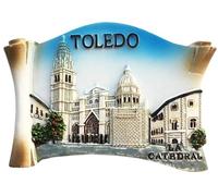 Aimant de réfrigérateur 3D représentant la cathédrale de Toledo Espagne - Souvenir touristique - Collection cadeau - Décoration de maison et de cuisine