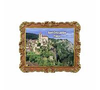 Aimant de réfrigérateur 3D Saint Cirq Lapopie France souvenir de voyage décoration de réfrigérateur autocollant magnétique Craft Collection