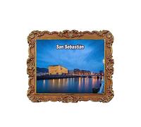 Aimant de réfrigérateur 3D Saint-Sébastien Basque Espagne - Souvenir de voyage - Décoration de réfrigérateur - Autocollant magnétique - Collection artisanale